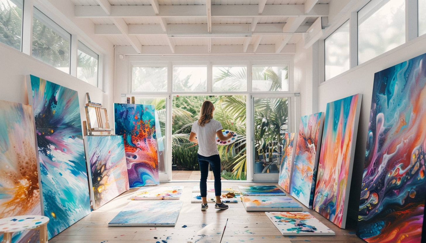 Outros - Explorando a arte moderna através das telas vibrantes de um pintor contemporâneo